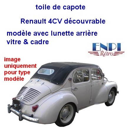 Capote Renault 4CV Découvrable montage cadre & verre 