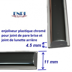 Enjoliveur en Plastique chromé pour joint de pare brise & lunette arrière