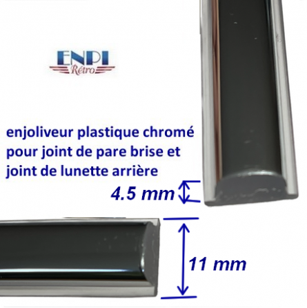 1.289.004 - cle plastique chrome - Joint de pare-brise à clé - Profils  joints caoutchouc - joint en u – ECKO TECH