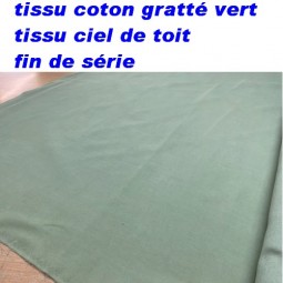 Tissu Ciel De Toit Coton Gratté vert (Fin de série)