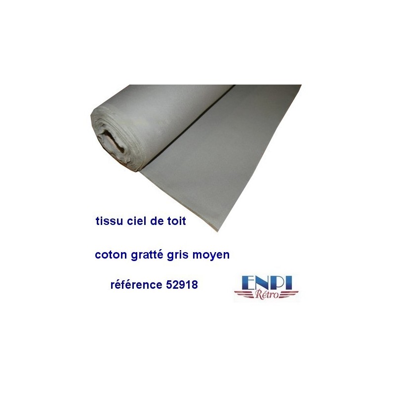 Tissu de ciel de toit en coton gratté gris moyen